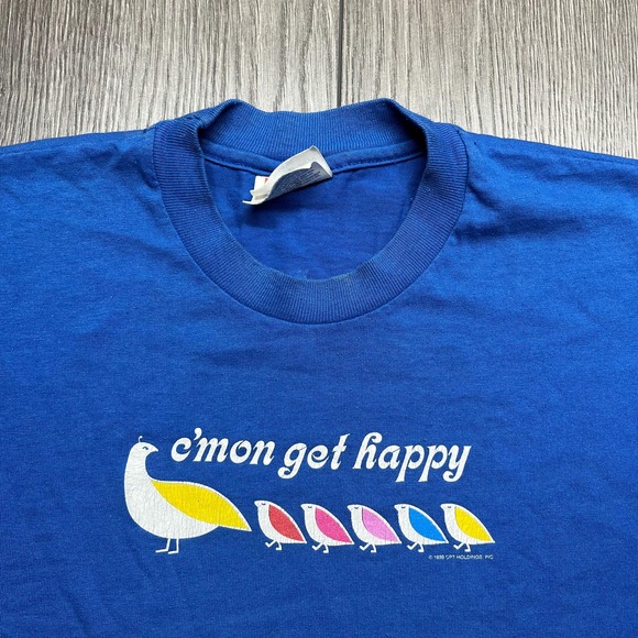 Vintage The Partridge Family 1999 Cmon Get Happy Cute Band shirt Small Blue - Picture 2 of 10